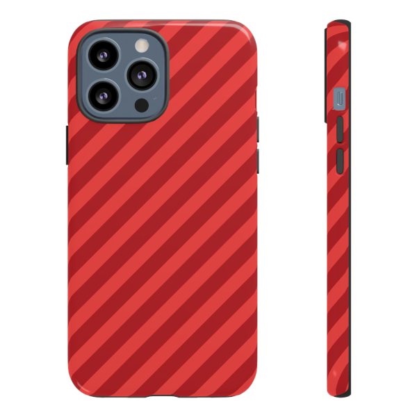 Tough Cases, Phone Case, Red Diagonal Glossy Cover, Protective Tech Accessories, Hard Shell Case, Smartphone Accessories, Fashionable Device - Image 4