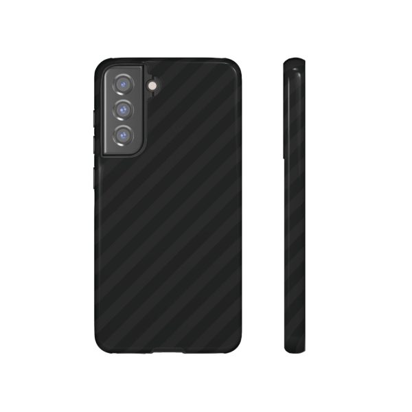 Phone Case, Black Diagonal Pattern Tough Gloss Finish Protective Cover, iPhone, Samsung, Google Pixel, Unique Geometric Design, Gift - Image 9