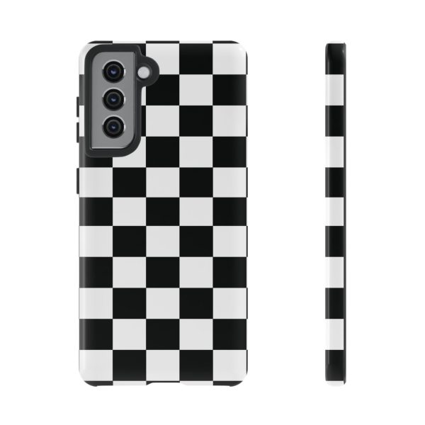 Checkered Tough Cases, Protective Phone Cover, High Gloss Black iPhone Case, Geometric Design, Strong Phone Shell, Phone Accessorie - Image 9