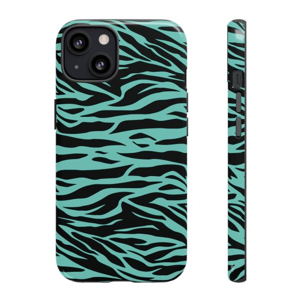 Aqua Cute Wild Tiger Print Pattern Tough Phone Case - Image 10