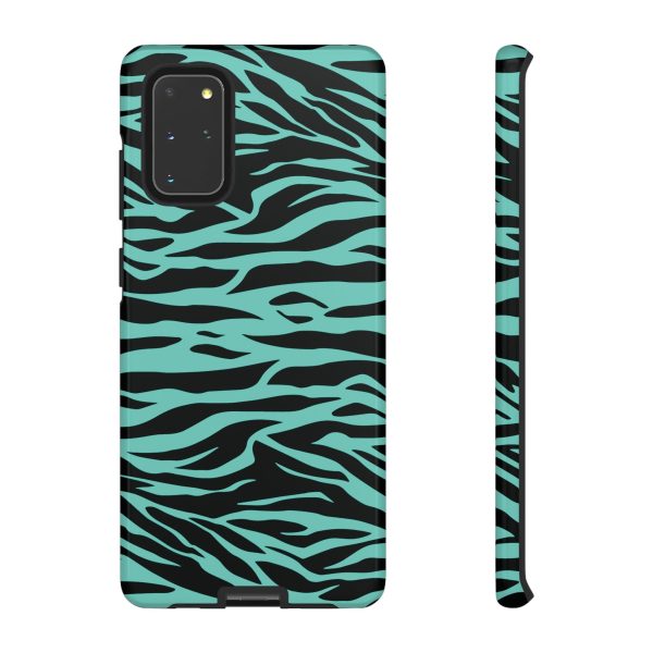 Aqua Cute Wild Tiger Print Pattern Tough Phone Case - Image 5