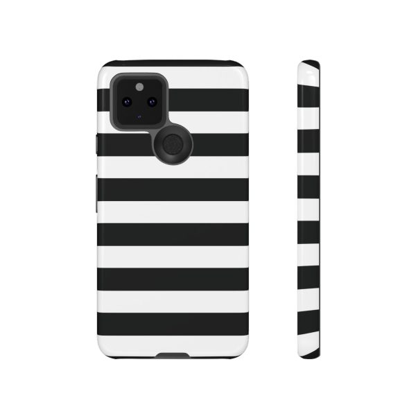 Black and White Stripe Tough Phone Case - Image 15