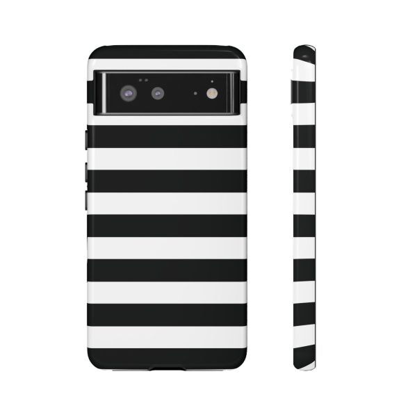 Black and White Stripe Tough Phone Case - Image 16