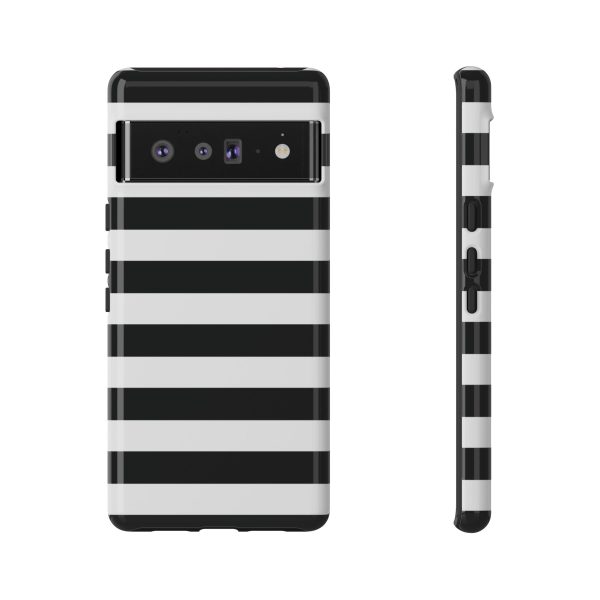 Black and White Stripe Tough Phone Case - Image 30