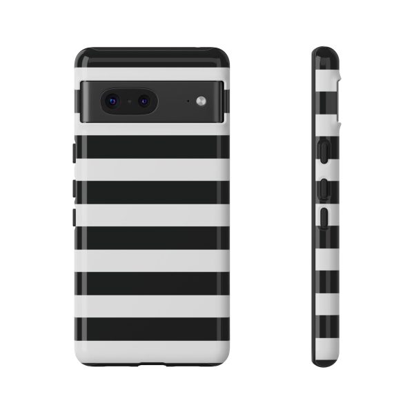 Black and White Stripe Tough Phone Case - Image 29