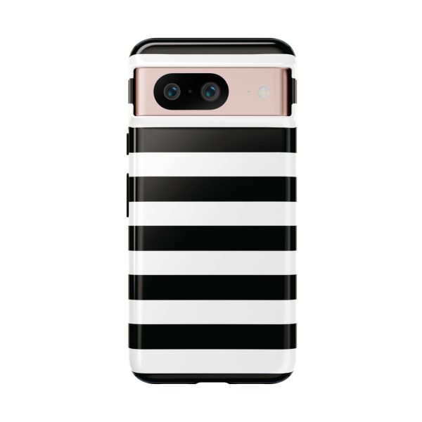 Black and White Stripe Tough Phone Case - Image 39