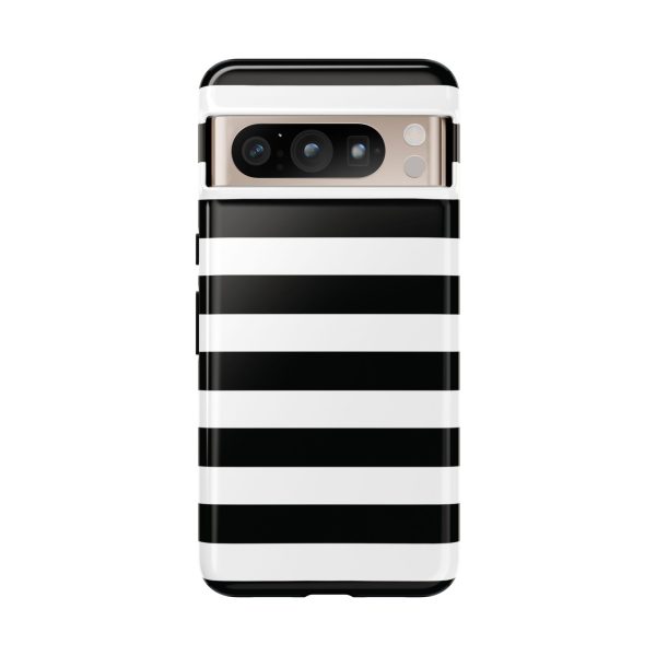 Black and White Stripe Tough Phone Case - Image 38