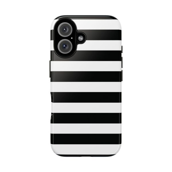 Black and White Stripe Tough Phone Case - Image 40