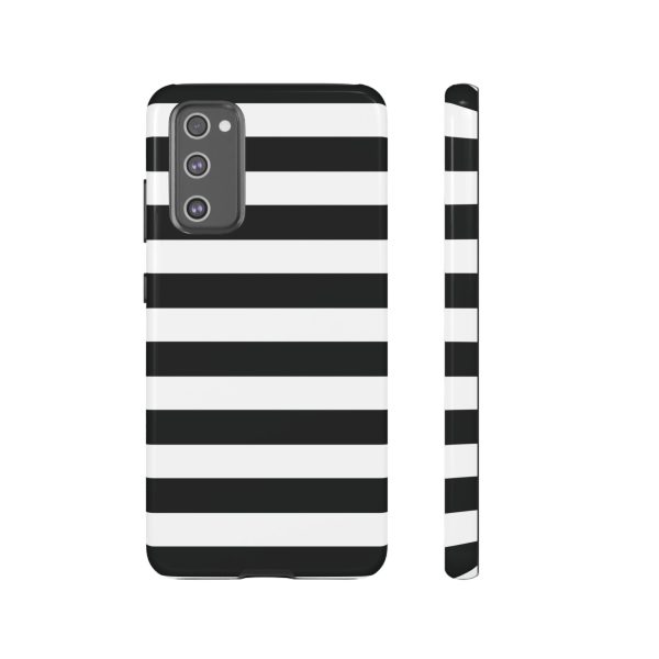 Black and White Stripe Tough Phone Case - Image 17