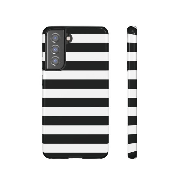 Black and White Stripe Tough Phone Case - Image 18