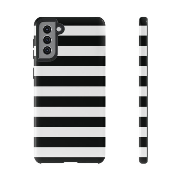 Black and White Stripe Tough Phone Case - Image 13