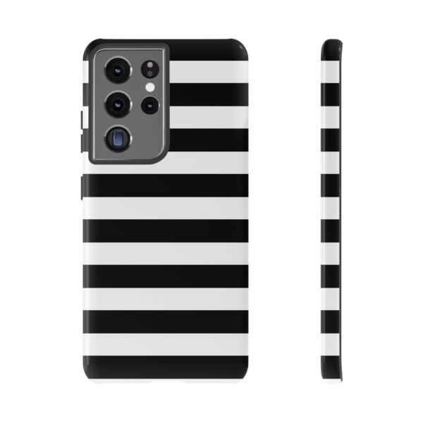 Black and White Stripe Tough Phone Case - Image 14