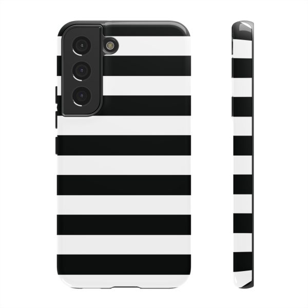 Black and White Stripe Tough Phone Case - Image 19