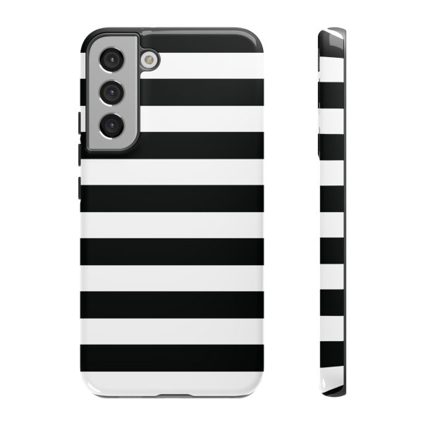 Black and White Stripe Tough Phone Case - Image 20