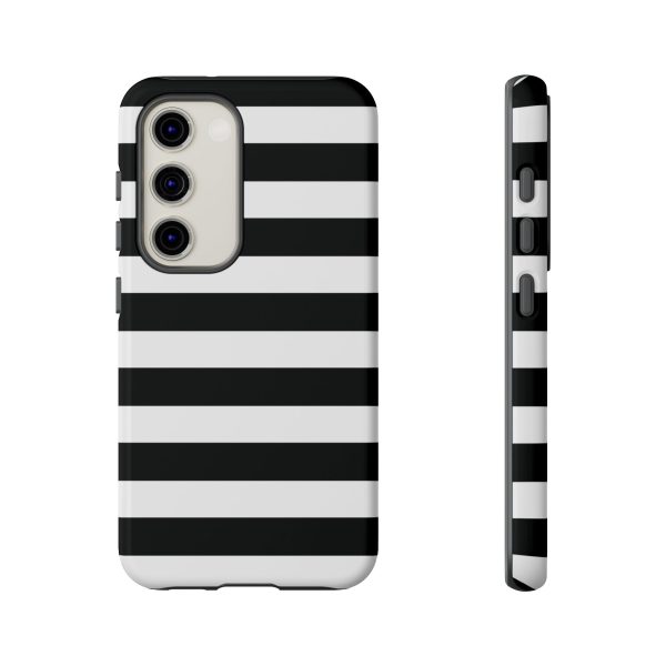 Black and White Stripe Tough Phone Case - Image 26