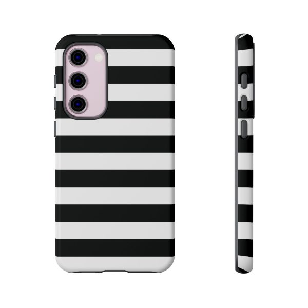 Black and White Stripe Tough Phone Case - Image 27