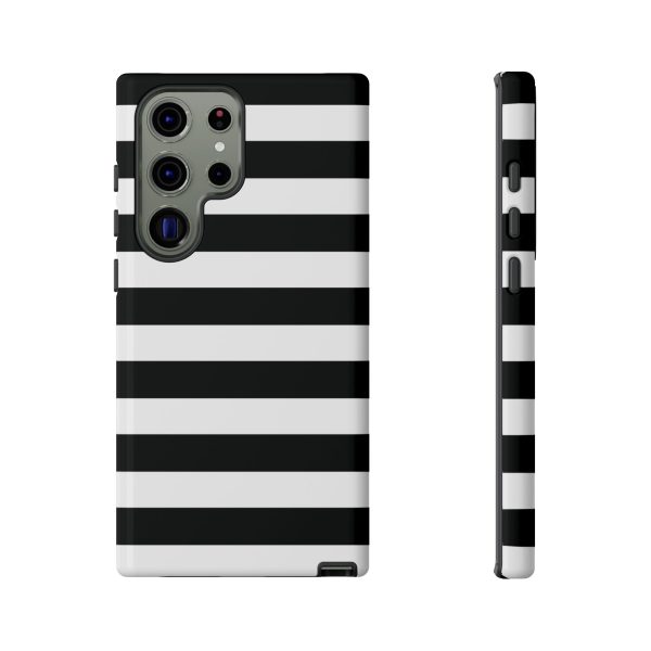 Black and White Stripe Tough Phone Case - Image 28