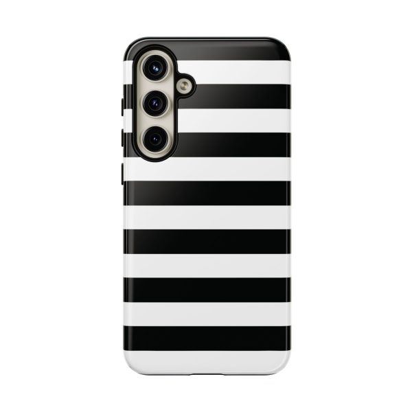 Black and White Stripe Tough Phone Case - Image 36