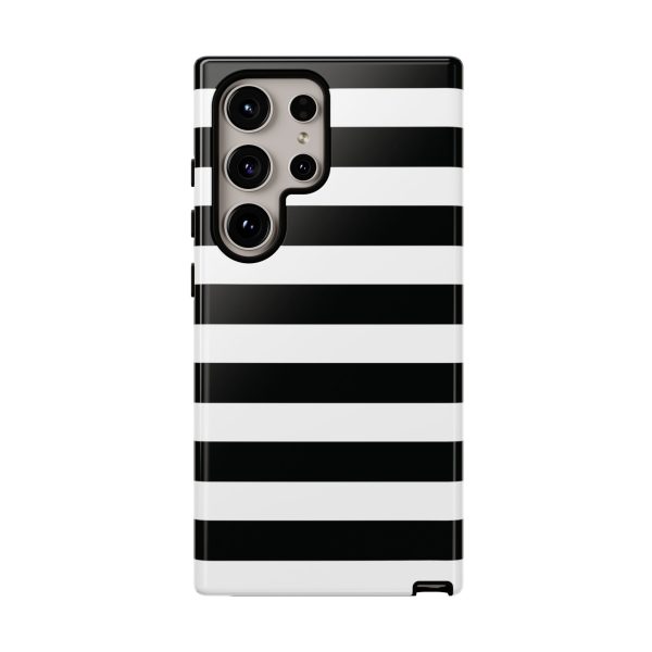 Black and White Stripe Tough Phone Case - Image 37