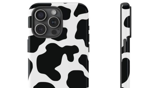 Black Cow print Phone Case iPhone Samsung Google - Image 2