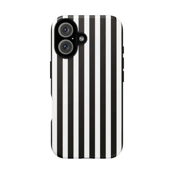 Black & White Horizontal Stripe Tough Phone Case for iPhone, Samsung, and Google Phones - Image 12