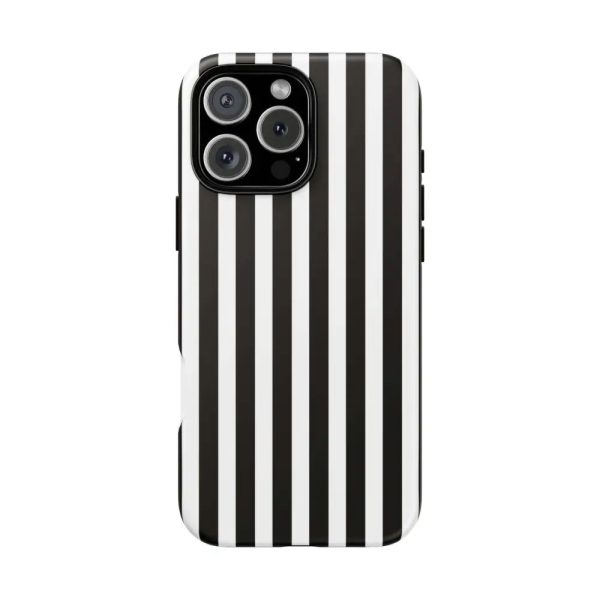 Black & White Horizontal Stripe Tough Phone Case for iPhone, Samsung, and Google Phones - Image 18