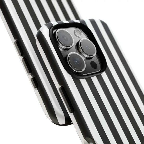 Black & White Horizontal Stripe Tough Phone Case for iPhone, Samsung, and Google Phones - Image 34