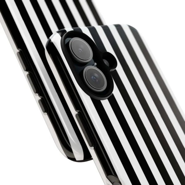 Black & White Horizontal Stripe Tough Phone Case for iPhone, Samsung, and Google Phones - Image 19