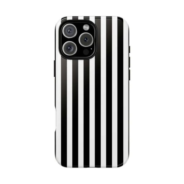 Black & White Horizontal Stripe Tough Phone Case for iPhone, Samsung, and Google Phones - Image 17