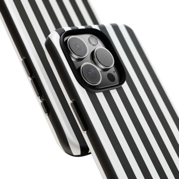 Black & White Horizontal Stripe Tough Phone Case for iPhone, Samsung, and Google Phones - Image 40