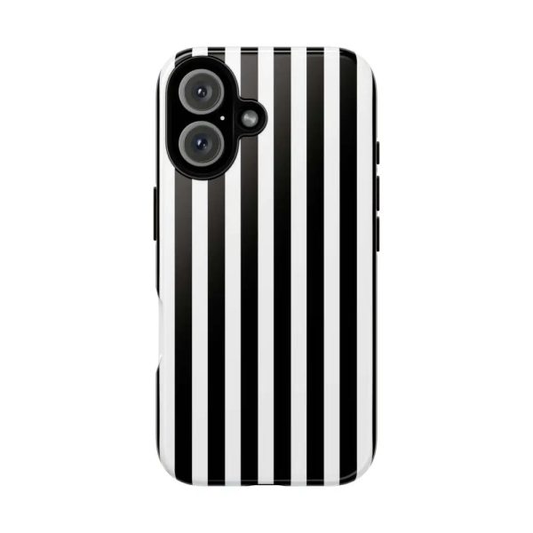 Black & White Horizontal Stripe Tough Phone Case for iPhone, Samsung, and Google Phones - Image 11