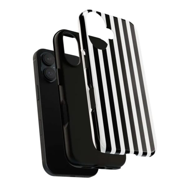 Black & White Horizontal Stripe Tough Phone Case for iPhone, Samsung, and Google Phones - Image 20