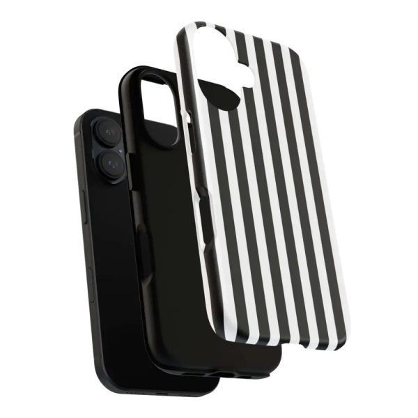 Black & White Horizontal Stripe Tough Phone Case for iPhone, Samsung, and Google Phones - Image 23