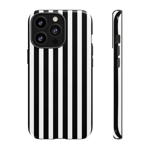 Black & White Horizontal Stripe Tough Phone Case for iPhone, Samsung, and Google Phones - Image 7