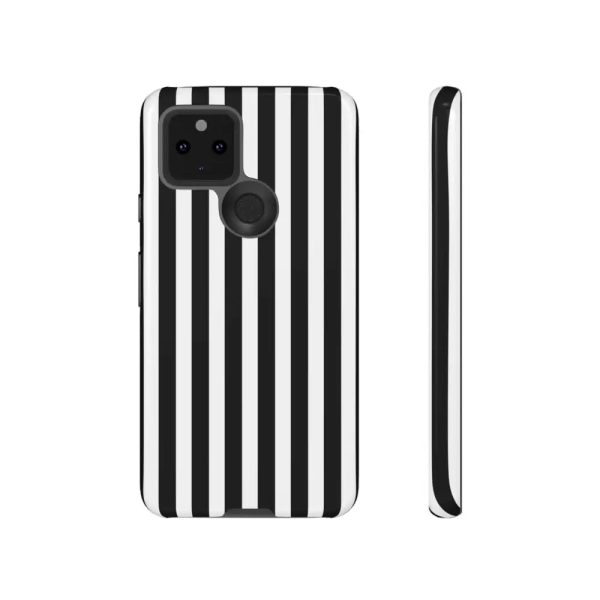 Black & White Horizontal Stripe Tough Phone Case for iPhone, Samsung, and Google Phones - Image 9