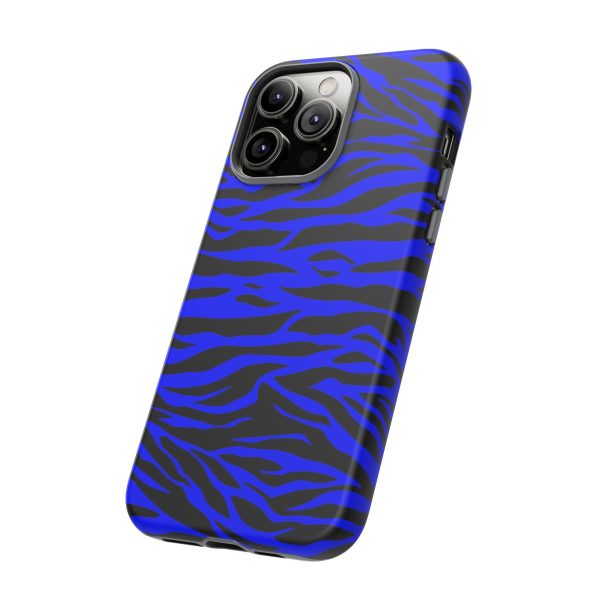 Blue Wild Tiger Print Pattern Tough Phone Case To protect your Phone - Image 86