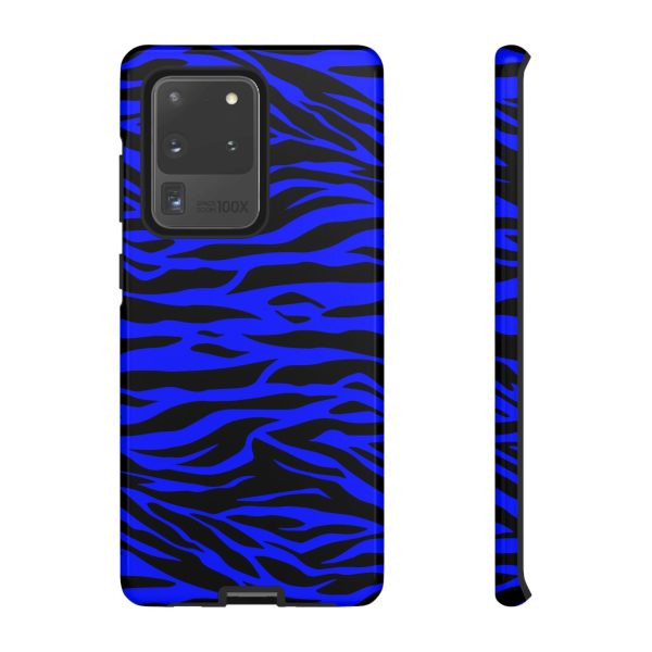 Blue Wild Tiger Print Pattern Tough Phone Case To protect your Phone - Image 3