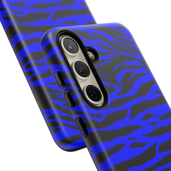 Blue Wild Tiger Print Pattern Tough Phone Case To protect your Phone - Image 100