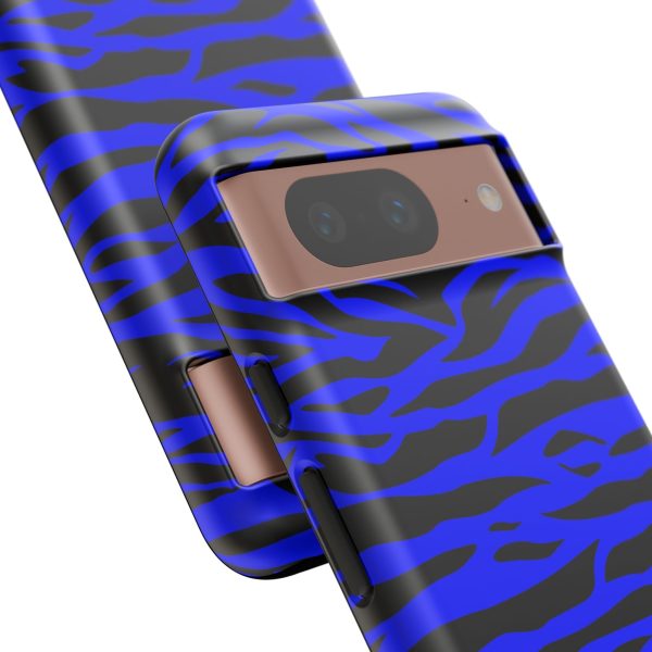 Blue Wild Tiger Print Pattern Tough Phone Case To protect your Phone - Image 106