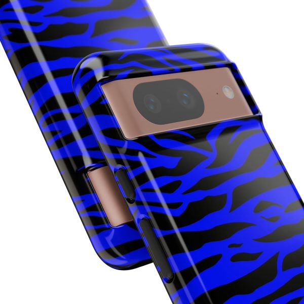 Blue Wild Tiger Print Pattern Tough Phone Case To protect your Phone - Image 105