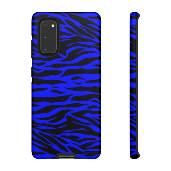 Blue Wild Tiger Print Pattern Tough Phone Case To protect your Phone - Image 2