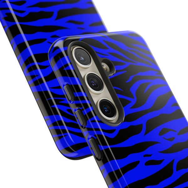 Blue Wild Tiger Print Pattern Tough Phone Case To protect your Phone - Image 97