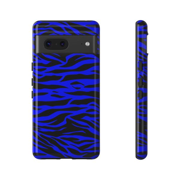 Blue Wild Tiger Print Pattern Tough Phone Case To protect your Phone - Image 57