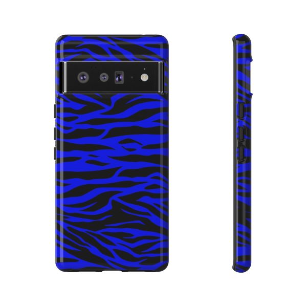 Blue Wild Tiger Print Pattern Tough Phone Case To protect your Phone - Image 59