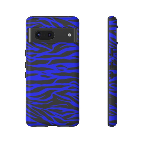 Blue Wild Tiger Print Pattern Tough Phone Case To protect your Phone - Image 58