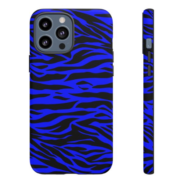 Blue Wild Tiger Print Pattern Tough Phone Case To protect your Phone - Image 22