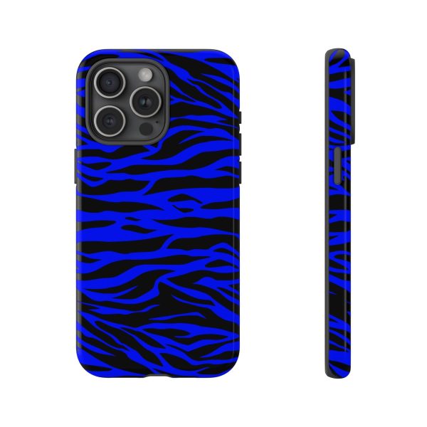 Blue Wild Tiger Print Pattern Tough Phone Case To protect your Phone - Image 67