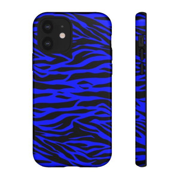 Blue Wild Tiger Print Pattern Tough Phone Case To protect your Phone - Image 9