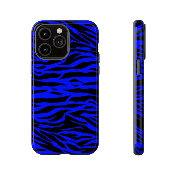 Blue Wild Tiger Print Pattern Tough Phone Case To protect your Phone - Image 49