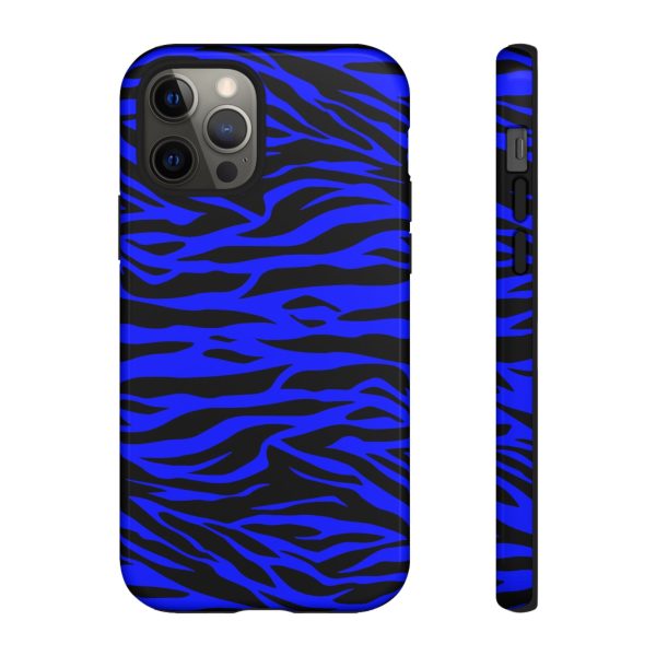 Blue Wild Tiger Print Pattern Tough Phone Case To protect your Phone - Image 11